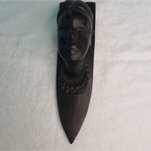 Vintage hand carved African bust